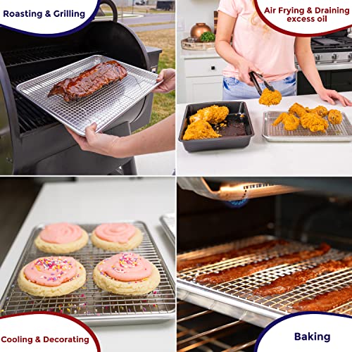 Jelly Roll Baking Pan and Rack Set Nonstick 10.6x15.6 (2 Count)