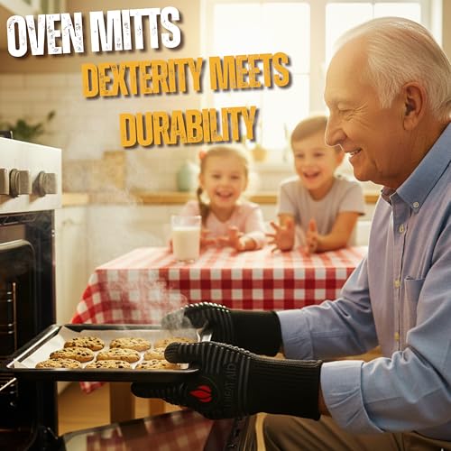 BBQ Grill Gloves Heat Proof for Men 932°F Grilling Fire Pit (2 Count)