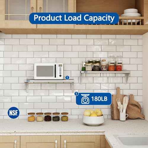 HARDURA 2 Pack Stainless Steel Shelf 12" X 36" (2 Count)