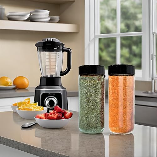 16oz Glass Spice Shakers with Lids (2 Count)