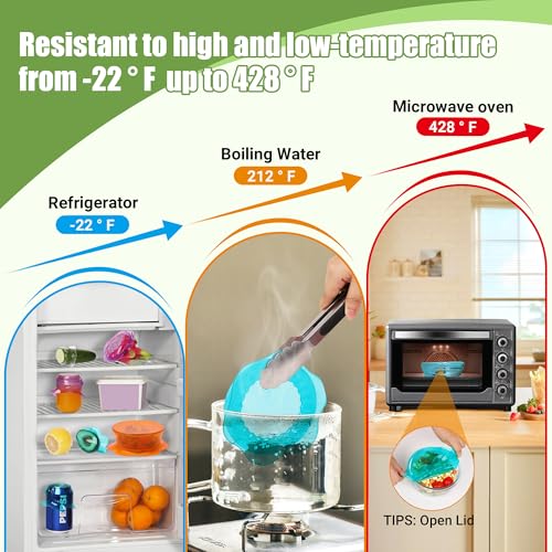 Silicone Stretch Lids for Food Storage in Fridge (6 Count)