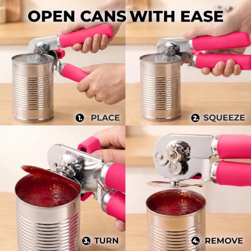 Stainless Steel Swing Open Manual Can Opener Comfortable Grip