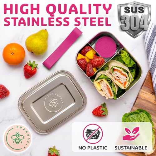 Stainless Steel Bento Box + Condiment Container (6 Count)