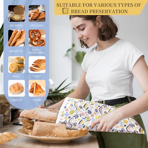 2 Pack Reusable Beeswax Bread Bags for Sourdough & Homemade Bread