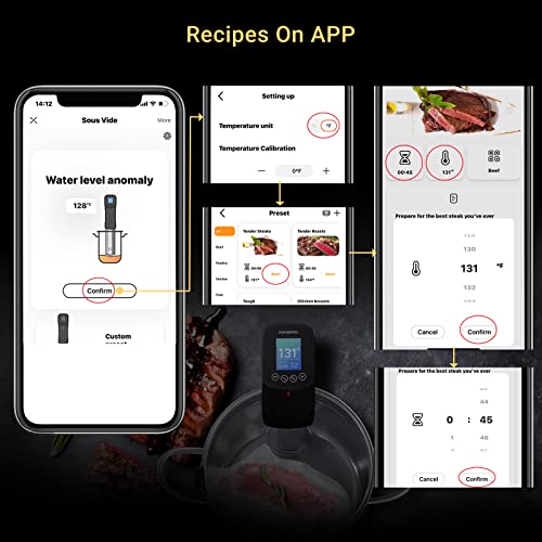 WIFI Sous Vide Cooker Bundle with 30 Sous Vide Bags and Pump
