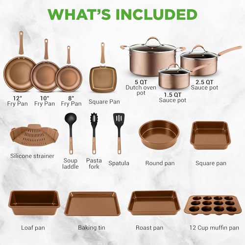 20 Piece Professional Home Kitchen Cookware and Bakeware