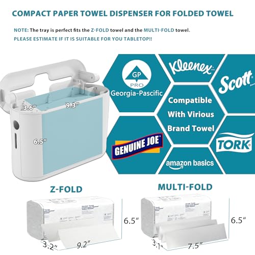 Multifold Paper Towel Dispenser Countertop Compact for Kitchen Lavender