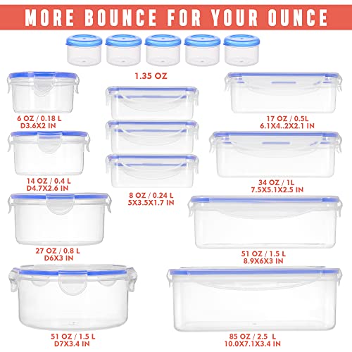 32 Pcs Large Plastic Food storage containers (50 Count)