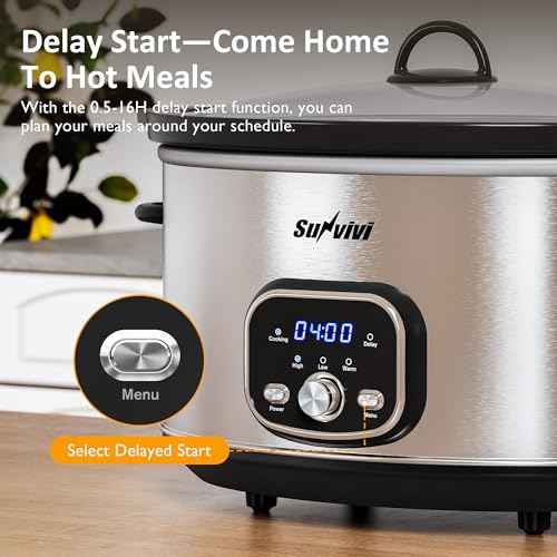 Slow cooker Pot 8.5 QT Programmable Stainless Steel Color