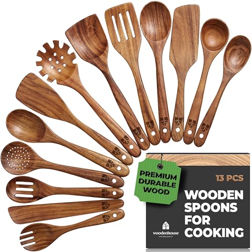 Wooden Spoons for Cooking 13 Pcs (13 Count)