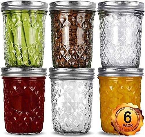 6 Packs 16 oz Wide Mouth Mason Jars (100 Count)