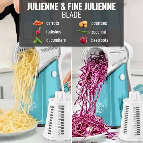 Rotary Cheese Grater 5 Blade Cheese Shredder