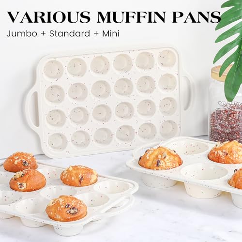 6 Cup Jumbo Muffin Pan for Baking with Metal Frame Nonstick