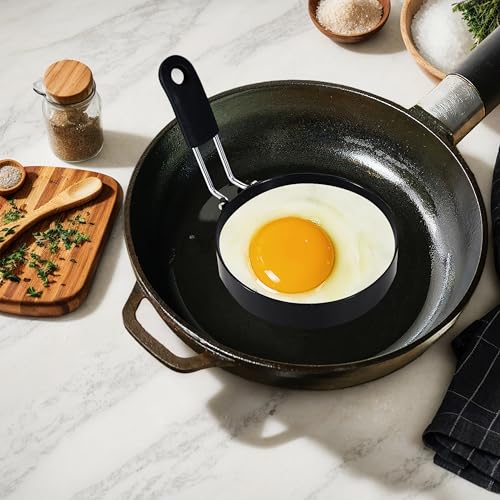 2 Pack 3.5'' Egg Rings Set with Silicone Handle