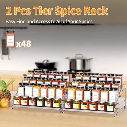 4 Tier Spice Rack for Cabinet (2 Count)