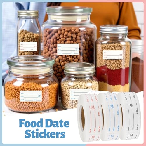 3 Rolls Removable Food Labels (1500 Count)