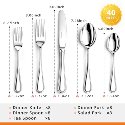 Silverware Set for 8 (40 Count)