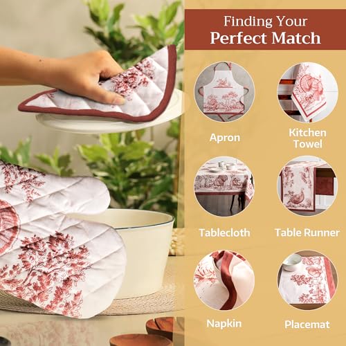 100% Cotton Oven Mitt & Pot Holder Set