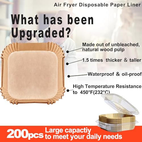 Air Fryer Liners Disposable for Instant Pot Vortex Plus 6QT XL Air Fryer (200 Count)