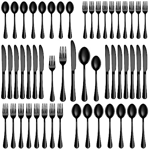 30 Pcs Black Silverware Set (30 Count)
