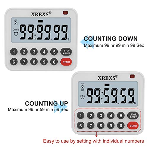 Digital Kitchen Timer Magnetic Countdown Up Cooking Loud Alarm