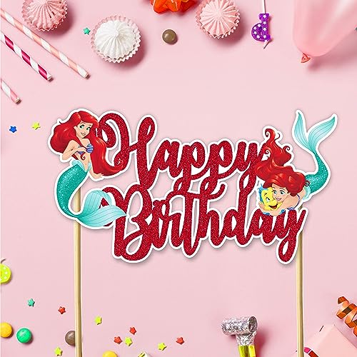 The Litle Mermaid Happy Birthday Cake Topper