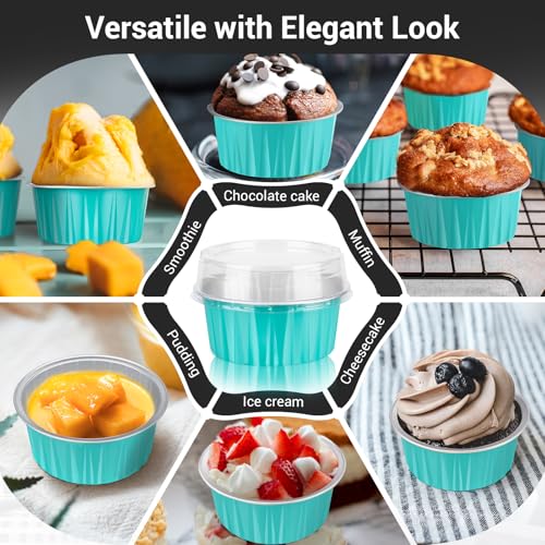 Aluminum Baking Cups with Lids (60 Count)