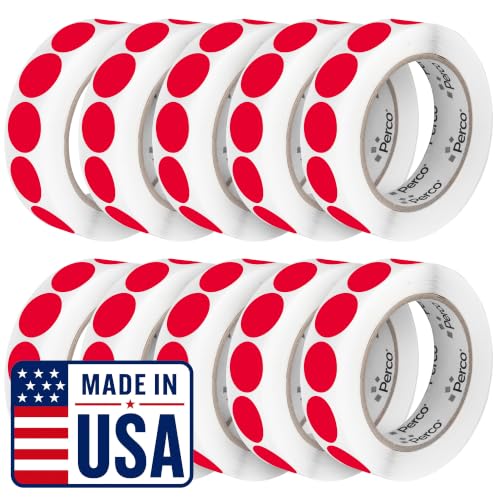 Red Perforated Round Circle Dot Sticker 1 (10 Count)