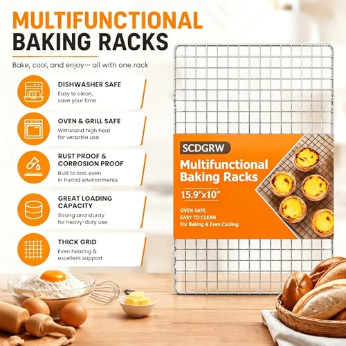 5PCS Cooling Racks for Cooking and Baking 10" x 16" Wire Rack Baking Rack (5 Count)