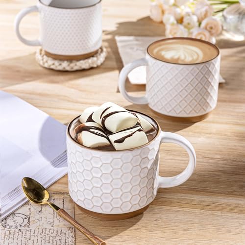 12 OZ Stackable Coffee Mugs Set of 4 (4 Count)