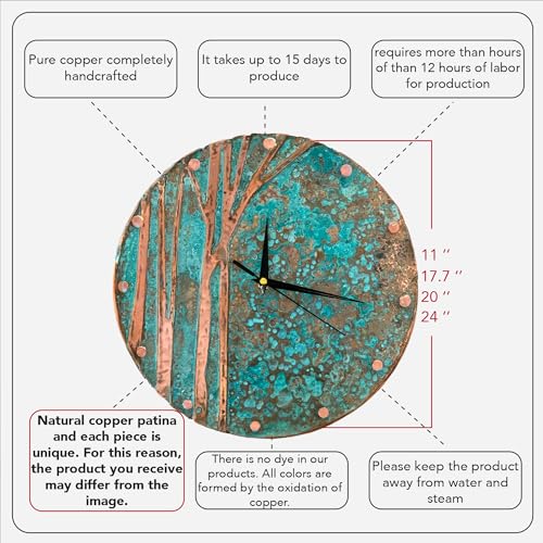 Handmade Copper Wall Clock Artisan Touch in Every Piece