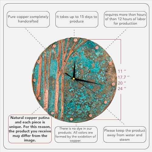 Handmade Copper Wall Clock Artisan Touch in Every Piece