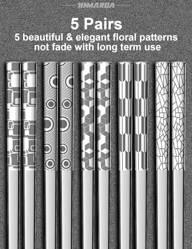 Metal Chopsticks Reusable 18 (5 Count)