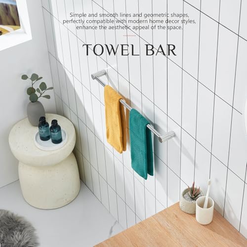 Towel Bars for Bathroom Wall Mounted 20'' Towel Rack Polished Chrome Single Rod for Lavatory Bathroom Hardware Stainless Steel