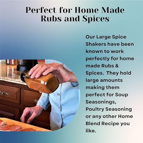 16oz Glass French Square Spice Shakers with Lids (2 Count)