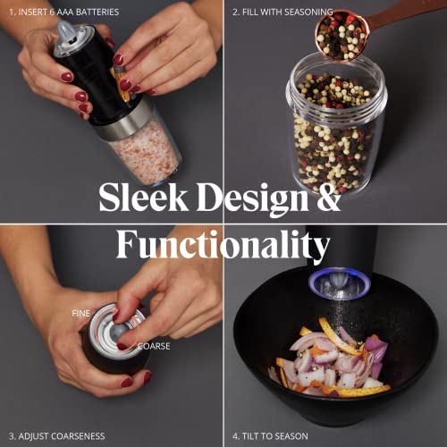 Electric Salt and Pepper Grinder Set