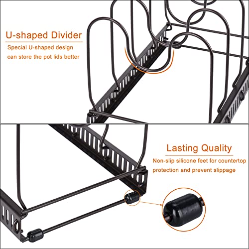 Pots and Pans Organizer Rack for Cabinet and Countertop