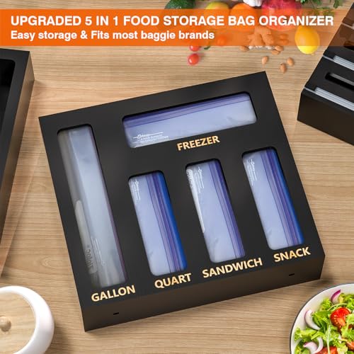 9 IN1 Bamboo Storage Bag Drawer Organizer with Cutter