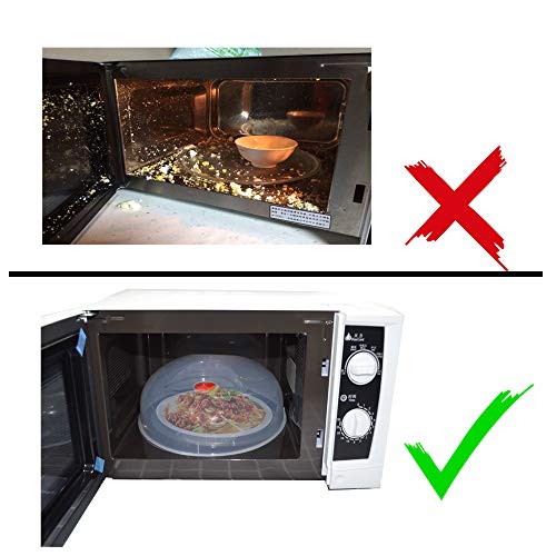 Large Microwave Cover for Food Easy Grip Microwave Splatter Cover Guard Lid with Steam Vent and BPA Free & 11.5 Inch