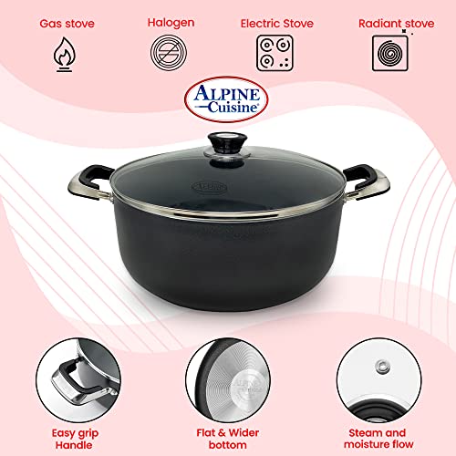 18 Quart Non stick Stock Pot with Tempered Glass Lid and Carrying Handles