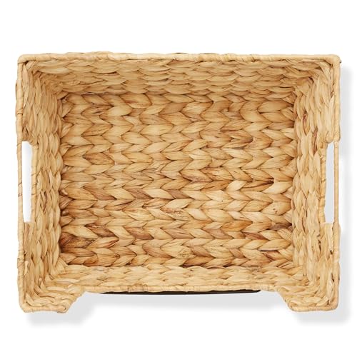 Set of 2 Water Hyacinth Pantry Baskets with Handles (2 Count)