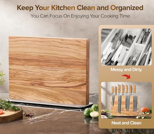 Double Sided Magnetic Knife Holder Rack For Kitchen Counter