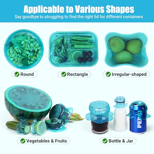 Silicone Stretch Lids for Food Storage in Fridge (6 Count)
