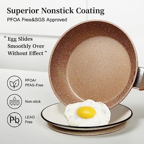 Nonstick Ceramic Frying Pans Skillets Set 8"+9.5"+11"
