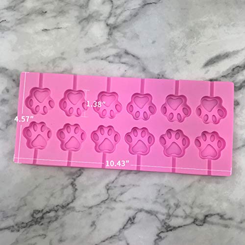 12 Capacity Cat Paw Silicone Lollipop Mold Set