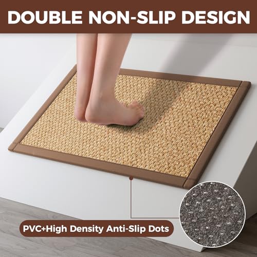 Kitchen Rugs Non Slip Washable Kitchen Mat Anti Fatigue Brown 17"x59" (7 Sq Ft)