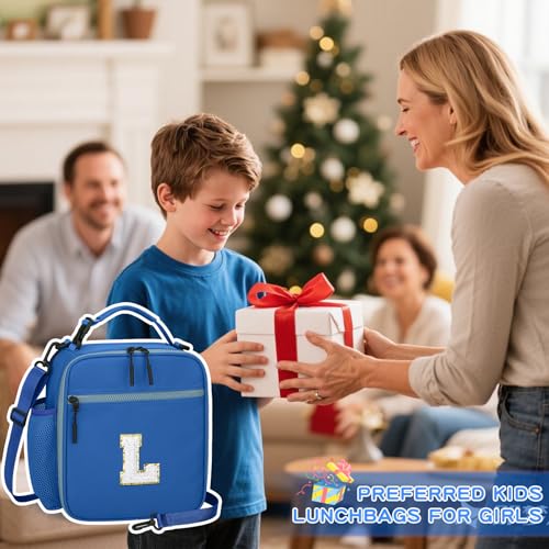 Lunch Box Kids Large Initial Insulated Lunch Bag for Girls