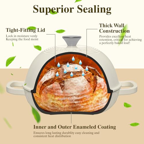Enameled Round Cast Iron Bread Oven
