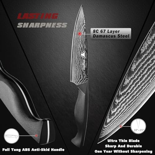 Professional Chef Knife 6.5" Damascus Kitchen Knife 8C High carbon stainless steel Super sharp