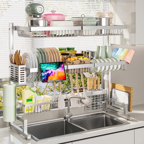 Luxurious 304 Stainless Steel Over Sink Dish Drying Rack